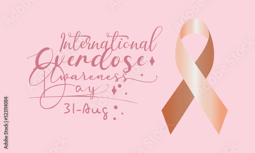 International overdose awareness day calligraphic banner design on isolated background. Script lettering banner, poster, card concept idea. Health awareness vector template.