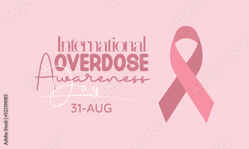 International overdose awareness day calligraphic banner design on isolated background. Script lettering banner, poster, card concept idea. Health awareness vector template.