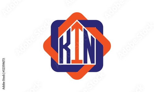 KIN three letter real estate logo with home icon logo design vector template | construction logo | housing logo | engineering logo | initial letter logo | minimalist logo | property logo |