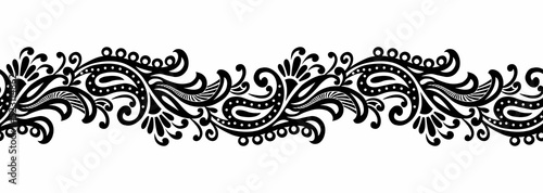 Vector Asian paisley border design