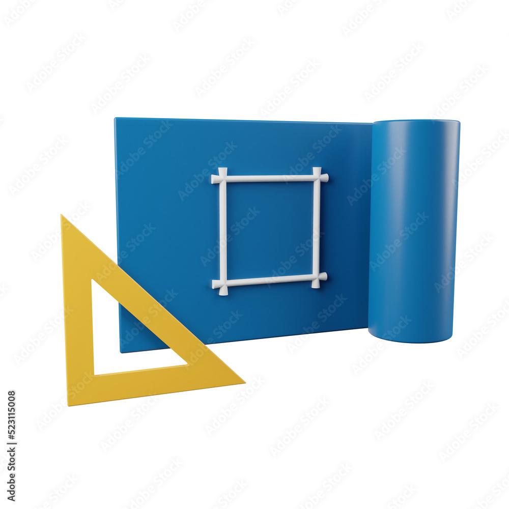 blueprint 3d render icon