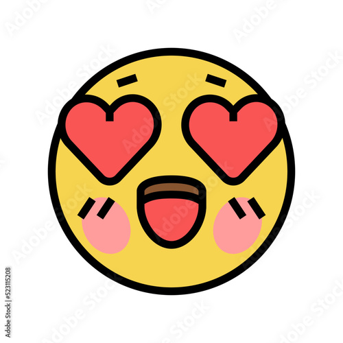 love emoji color icon vector. love emoji sign. isolated symbol illustration