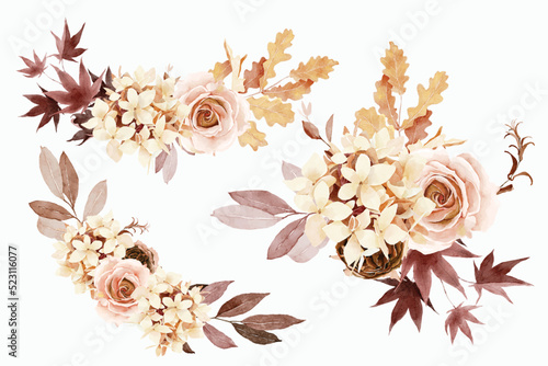 Autumn floral bouquet collection