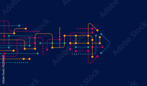 Abstract arrow direction. Technology background. High speed. Hi-tech