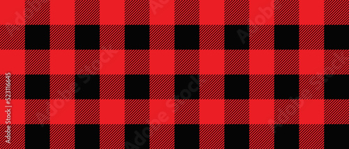 Buffalo plaid pattern in red and black. Seamless background