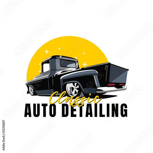 PICK UP TRUCK AUTO DETAILING ILLUSTRATION DESIGN VECTOR