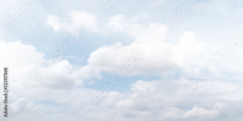 Blue sky with white clouds.