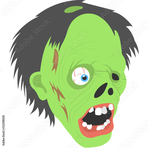Zombie Face Flat Icons