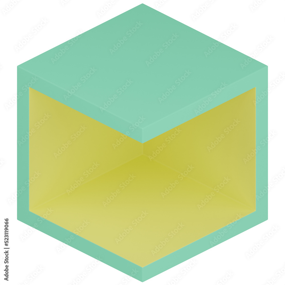 3d cube 3d render icon