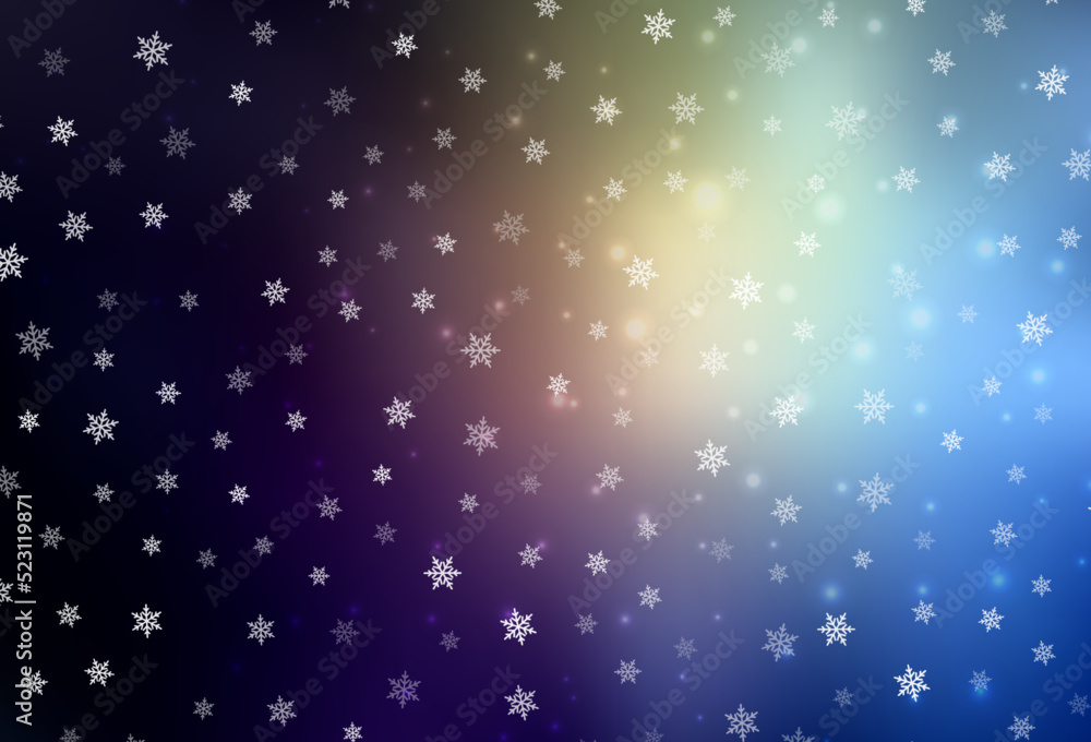 Dark Blue, Yellow vector backdrop in holiday style.