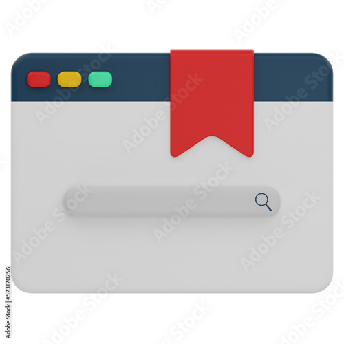 bookmark 3d render icon