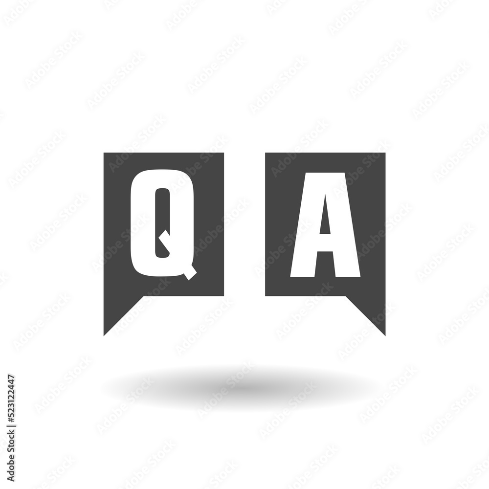 Speech bubbles with Question and Answer icon with shadow Speech bubbles with Question and Answer icon with shadow