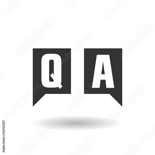 Speech bubbles with Question and Answer icon with shadow