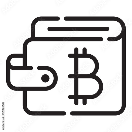 bitcoin wallet line icon