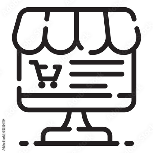 online shop line icon