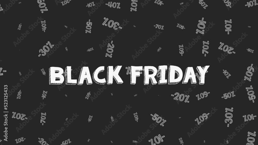 Timelapse, words Black Friday is written on a chalkboard with a hand. The phrase Black Friday are written in letters on the blackboard. Concept of sell-off and low prices. Timelapse, words Black Friday is written on a chalkboard with a hand. The phrase Black Friday are written in letters on the blackboard. Concept of sell-off and low prices.