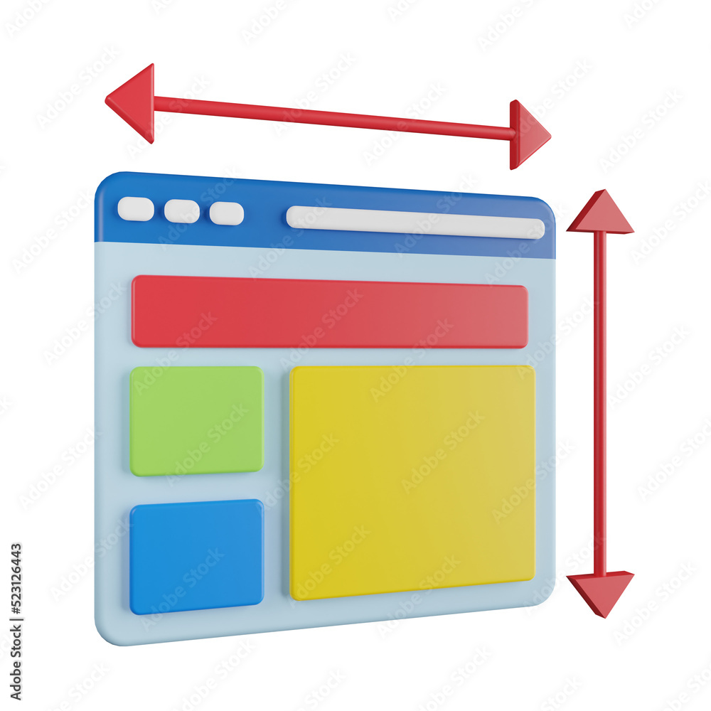 Web Layout 3D Illustration Web Layout 3D Illustration