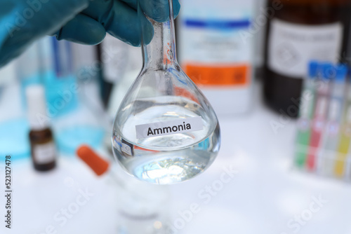ammonia in glass, chemical in the laboratory