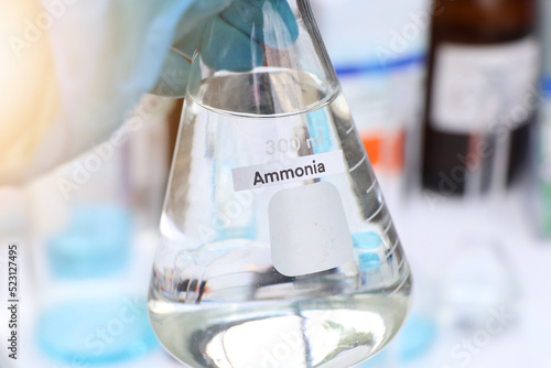 ammonia in glass, chemical in the laboratory