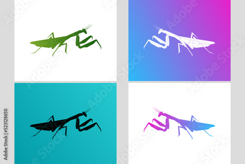Geometric mantis logo vector