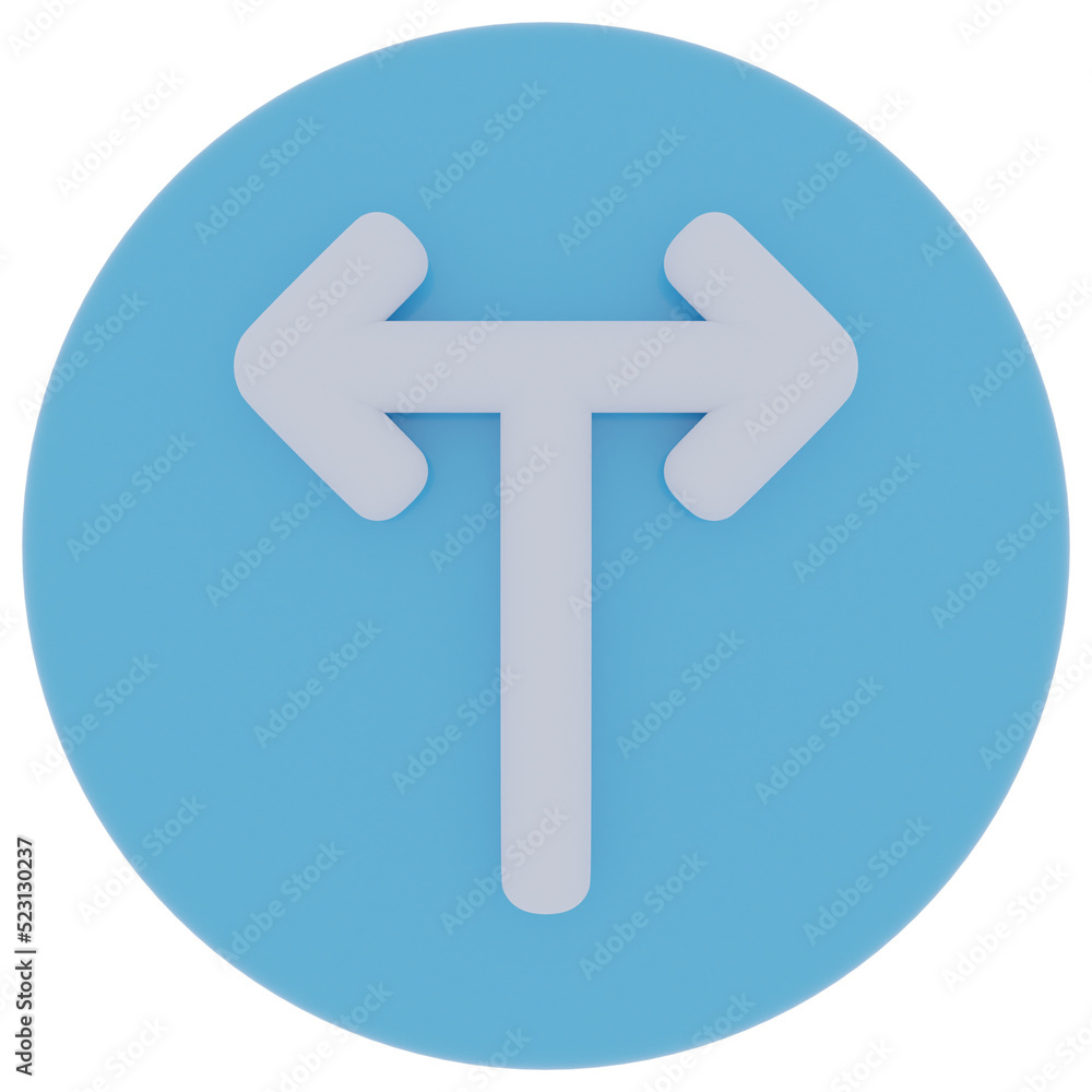 Intersection Arrow 3D Illustration Intersection Arrow 3D Illustration