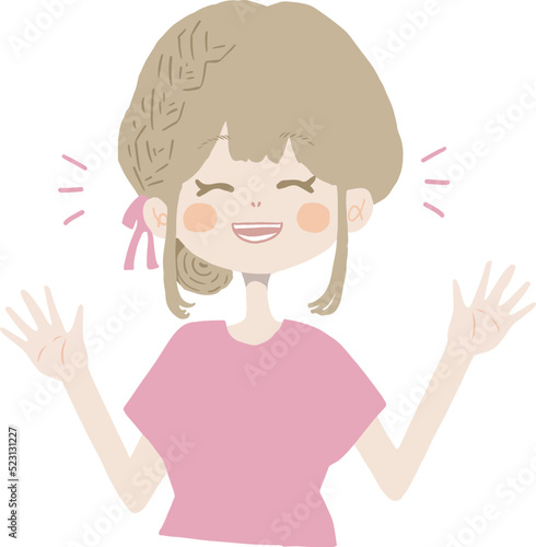 笑顔で「気にしないで」と明るく振る舞う女の子のイラスト