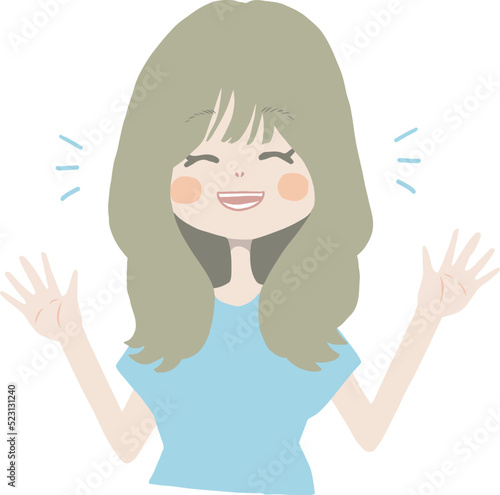 笑顔で「気にしないで」と明るく振る舞う女の子のイラスト