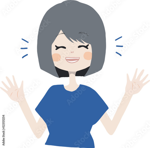 笑顔で「気にしないで」と明るく振る舞う女の子のイラスト