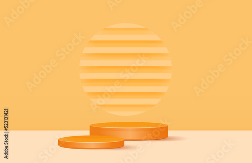Minimal background mock up with podium for product display. 3d rendering.