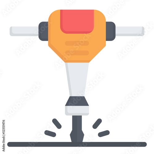 jackhammer flat icon