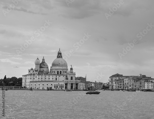 View of famous church Santa Marial della Salute in Venice, Italy from the lagoon photo