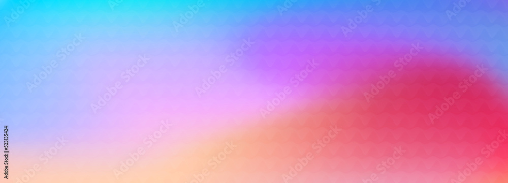 Fototapeta premium blue, pink, violet, yellow gradient background blank. Horizontal banner or wallpaper template. Copy space, place for text, text area. Bright illustration. Space metaverse web 3 technology texture