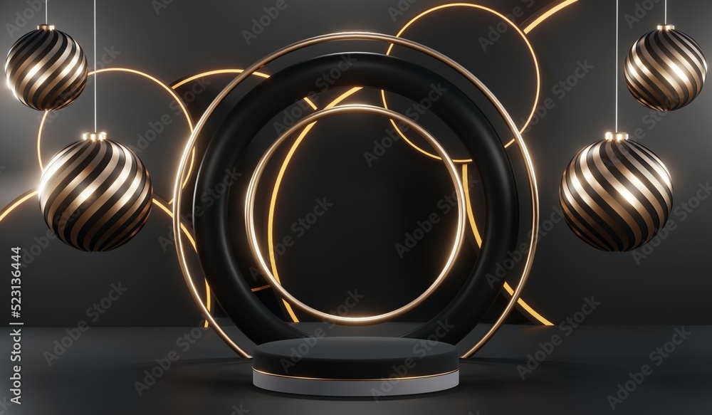 3D rendering of blank product background for cream cosmetics Modern black podium background 3D rendering of blank product background for cream cosmetics Modern black podium background