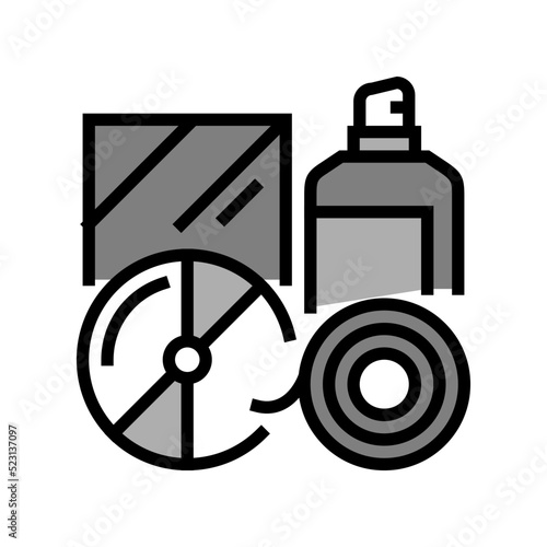 disk and bottle plastic waste color icon vector. disk and bottle plastic waste sign. isolated symbol illustration