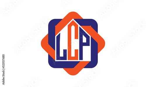 LCP three letter real estate logo with home icon logo design vector template | construction logo | housing logo | engineering logo | initial letter logo | minimalist logo | property logo | photo