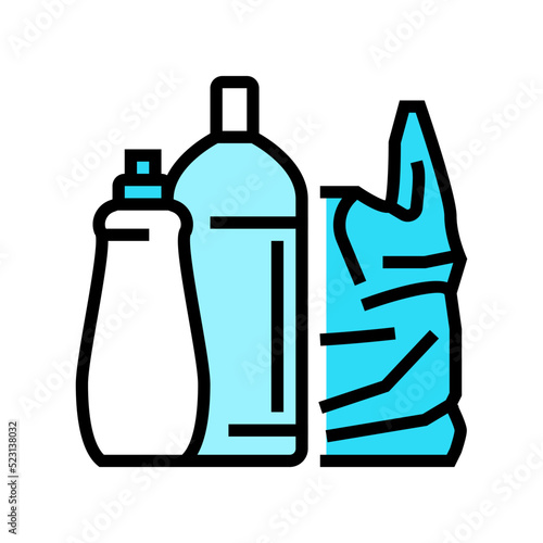 plastic package and bag color icon vector. plastic package and bag sign. isolated symbol illustration
