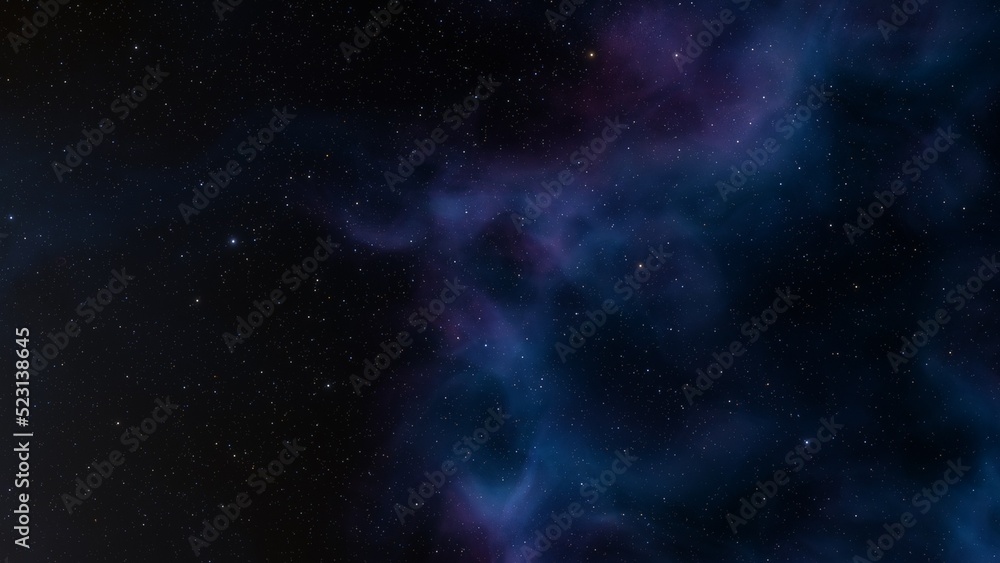 Fototapeta premium Deep space nebula with stars. Bright and vibrant Multicolor Starfield Infinite space outer space background with nebulas and stars. Star clusters, nebula outer space background 3d render 