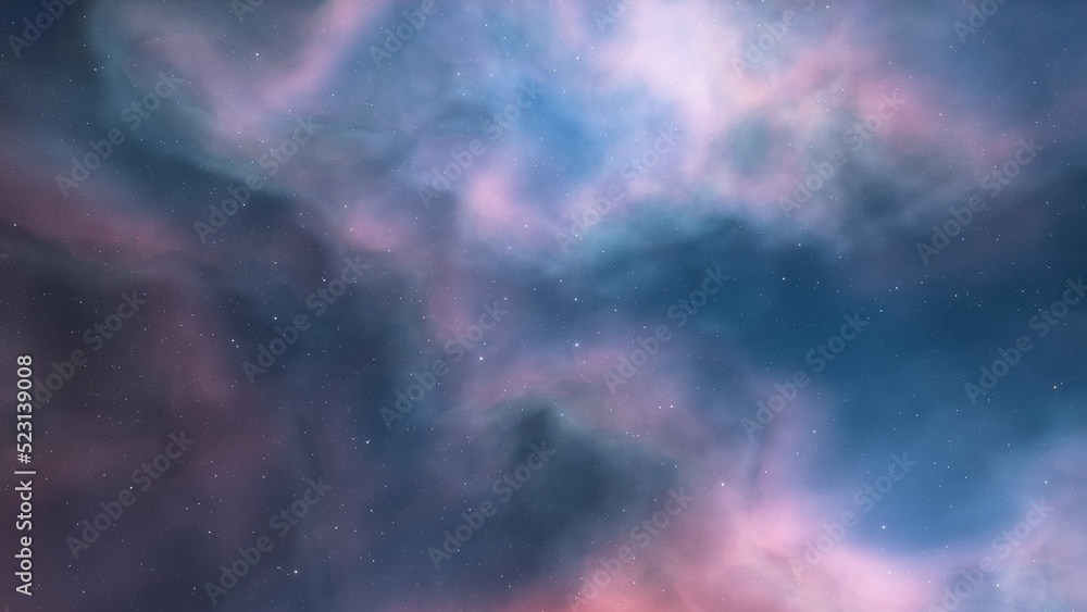 bright nebula, nebula in space, majestic red-purple nebula, beautiful space background 3D render
