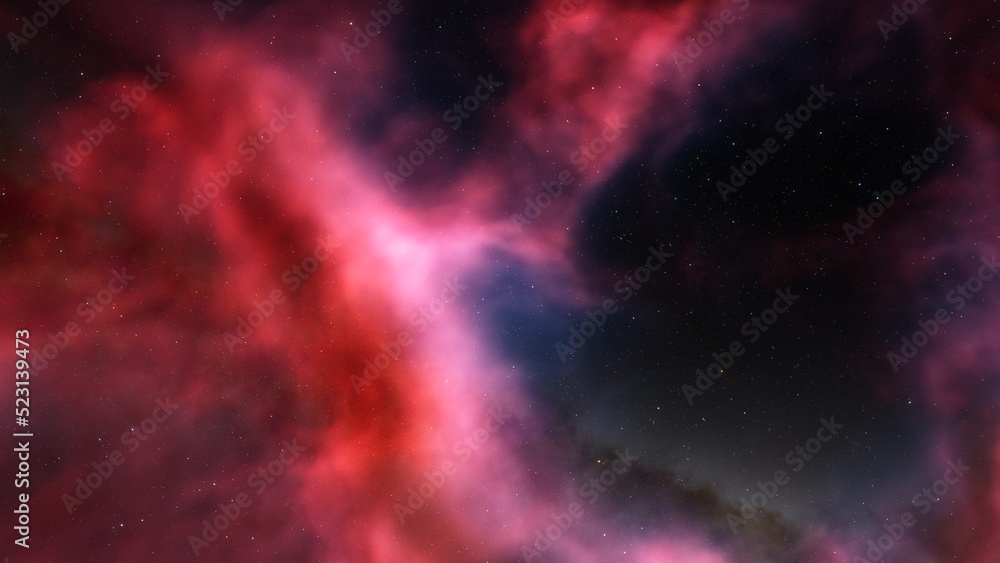 Fototapeta premium Cosmic background with a blue purple nebula and stars 