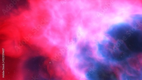 Cosmic background with a blue purple nebula and stars
