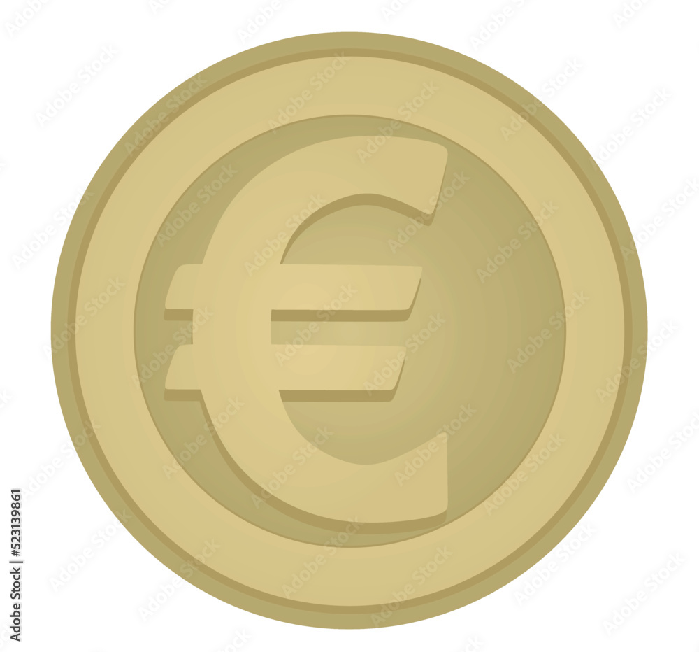 Obraz premium EU euro coin. vector illustration