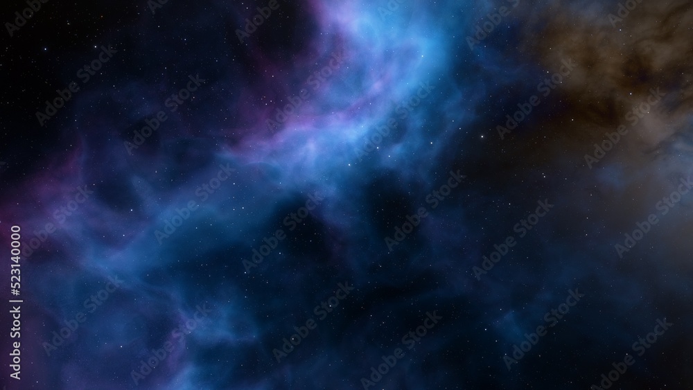 Fototapeta premium bright nebula, nebula in space, majestic red-purple nebula, beautiful space background 3D render 