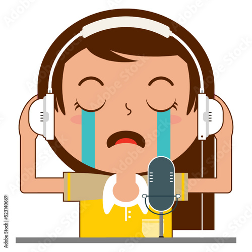 girl talk podcast crying face cartoon cute