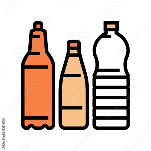 bottle packaging plastic waste color icon vector. bottle packaging plastic waste sign. isolated symbol illustration