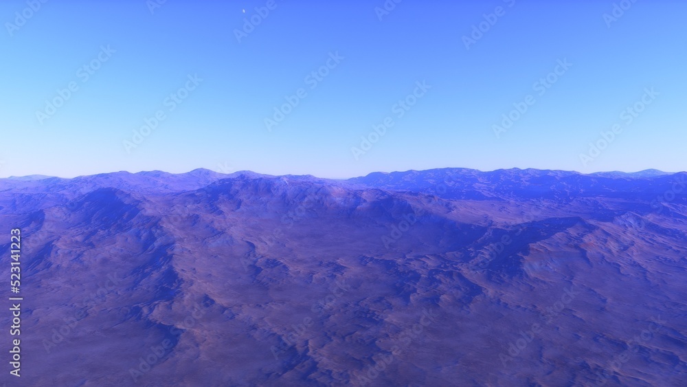 Obraz premium landscape on planet Mars, scenic desert scene on the red planet