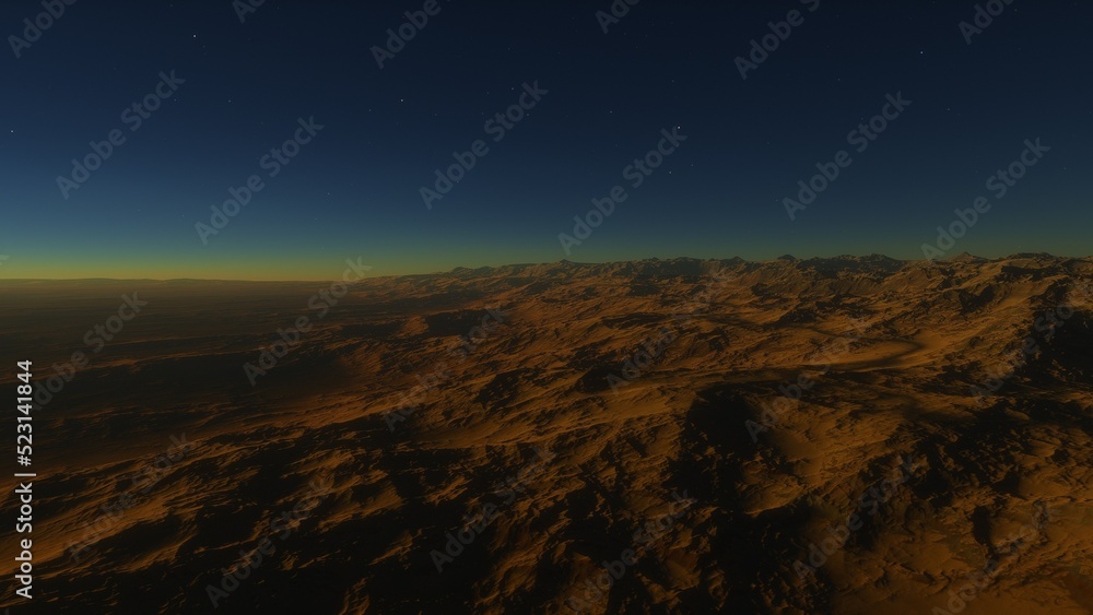 landscape on planet Mars, scenic desert scene on the red planet
landscape on planet Mars, scenic desert scene on the red planet