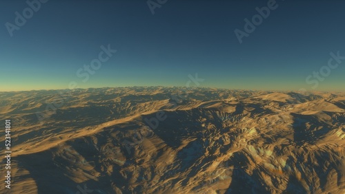 landscape on planet Mars  scenic desert scene on the red planet 