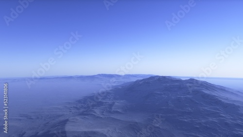 landscape on planet Mars  scenic desert scene on the red planet 