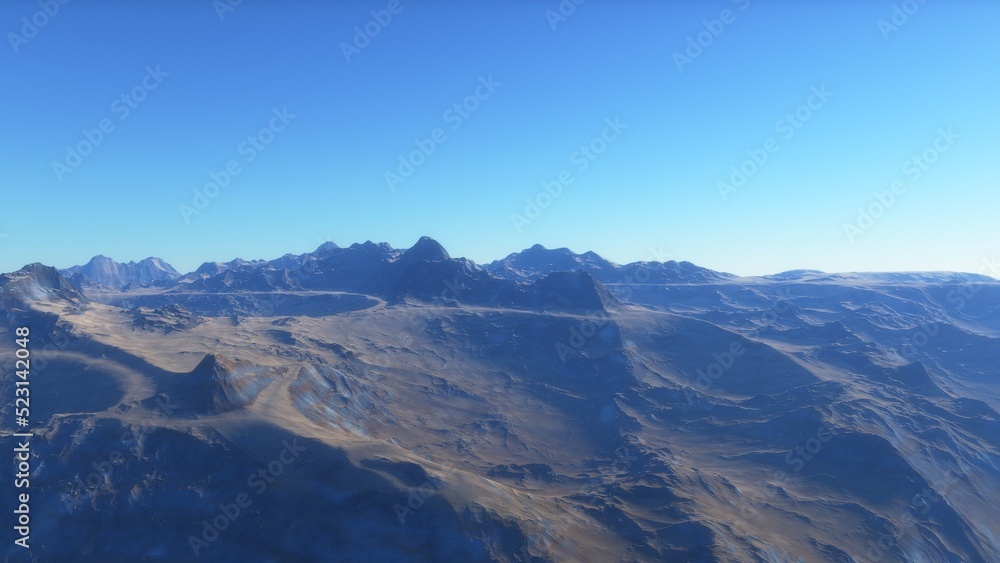 landscape on planet Mars, scenic desert scene on the red planet
landscape on planet Mars, scenic desert scene on the red planet