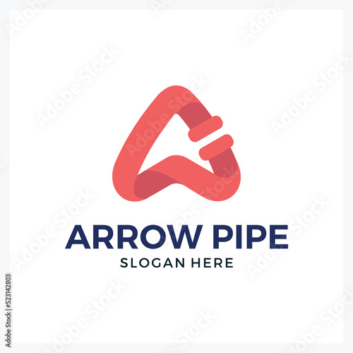 Water pipe logo initials A and logo abstract pipe star for company